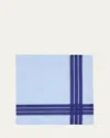 Simonnot Godard Men's Satin Crossed Stripe Cotton Handkerchief