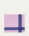 Simonnot Godard Men's Satin Crossed Stripe Cotton Handkerchief