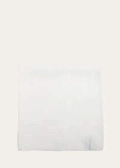 Simonnot Godard Men's Signature Cotton-linen Handkerchief In White