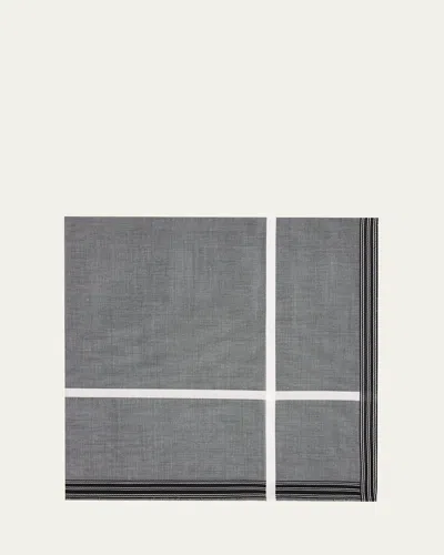 Simonnot Godard Men's Socotra Egyptian Cotton Pocket Square In Dk Grey