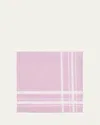 Simonnot Godard Men's Sonata Satin Check Cotton Pocket Square In Lilac White