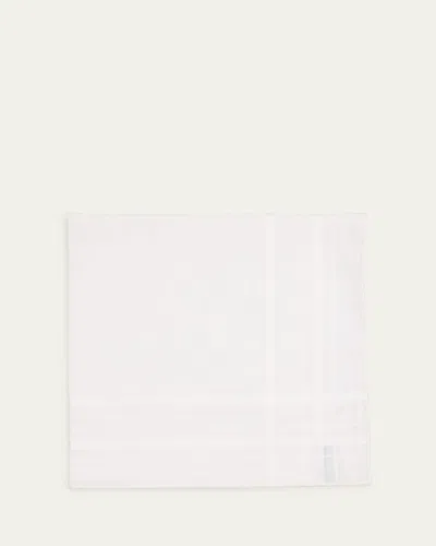 Simonnot Godard Men's Sonata Satin Check Egyptian Cotton Handkerchief In White