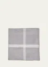 Simonnot Godard Men's Symphony Satin Check Handkerchief In Dk Greywhite