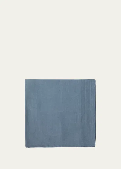 Simonnot Godard Men's Tonal Stripe Handkerchief In Lt Blue