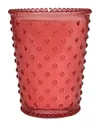 Simpatico Hibiscus Hobnail Glass Candle In Pink