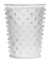 Simpatico Toasted Marshmallow Hobnail Glass Candle In White