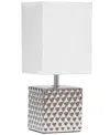 SIMPLE DESIGNS 11.81" TALL CONTEMPORARY PETITE HAMMERED METALLIC GOLD SQUARE BEDSIDE TABLE DESK LAMP WITH RECTANGUL