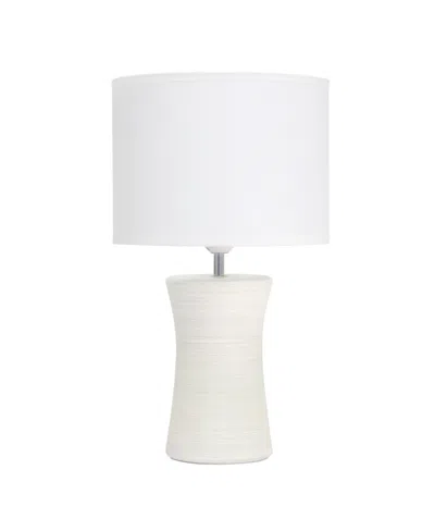 Simple Designs Hourglass Table Lamp In Off White