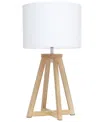 Simple Designs Interlocked Triangular Wood Table Lamp In Multi