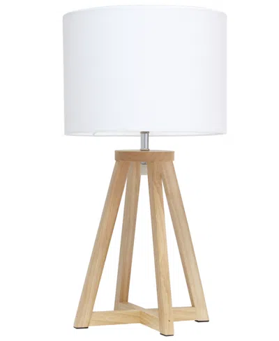 Simple Designs Interlocked Triangular Wood Table Lamp In Multi