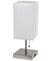 Simple Designs Petite Stick Lamp With Usb Charging Port And Shade In White Shade,white Base