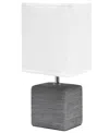 Simple Designs Petite Stone Table Lamp With Shade In Gray Base,white Shade