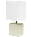 Simple Designs Petite Stone Table Lamp With Shade In Off White Base,white Shade