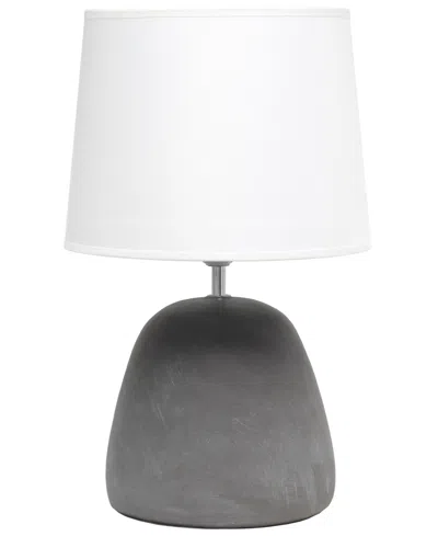 Simple Designs Round Concrete Table Lamp In White