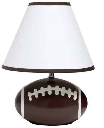 Simple Designs Sportslite 11.5" Tall Athletic Sports Football Base Ceramic Bedside Table Desk Lamp In Multi