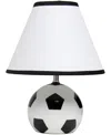 Simple Designs Sportslite 11.5" Tall Athletic Sports Soccer Ball Base Ceramic Bedside Table Desk Lamp With White Em In Multi