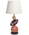 SIMPLE DESIGNS SPORTSLITE 22" TALL POPULAR SPORTS COMBO BASKETBALL, BASEBALL, FOOTBALL POLYRESIN TABLE DESK LAMP