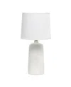 Simple Designs Textured Linear Table Lamp In White With Off White Shade