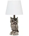 SIMPLE DESIGNS WOODLAND 19.85" TALL CONTEMPORARY POLYRESIN NIGHT OWL NOVELTY BEDSIDE TABLE DESK LAMP