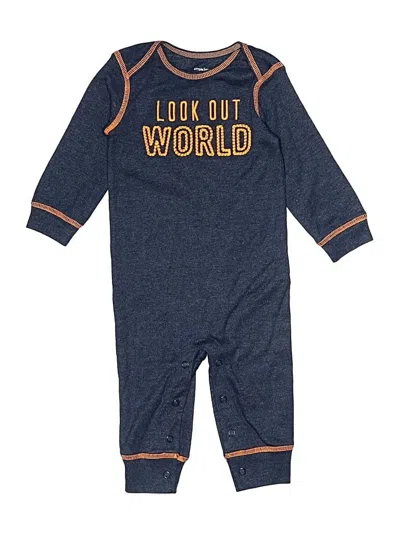 Pre-owned Simple Joys By Carter's Babies' Long Sleeve Onesie In Blue