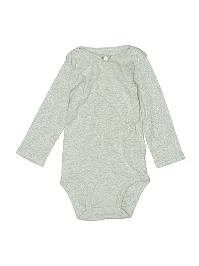 Pre-owned Simple Joys By Carter's Babies' Long Sleeve Onesie In Gray