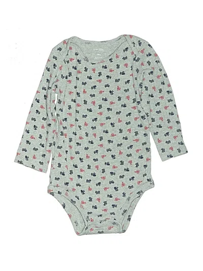 Pre-owned Simple Joys By Carter's Kids' Long Sleeve Onesie In Gray