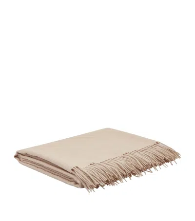 Simple Things Natural Wool Throw In Beige