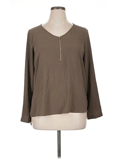 Pre-owned Simplee 3/4 Sleeve Blouse In Brown