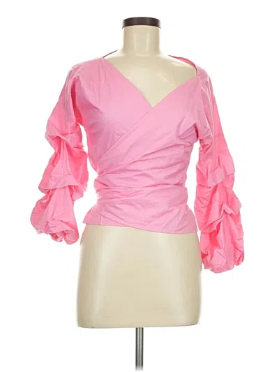 Pre-owned Simplee 3/4 Sleeve Blouse In Pink