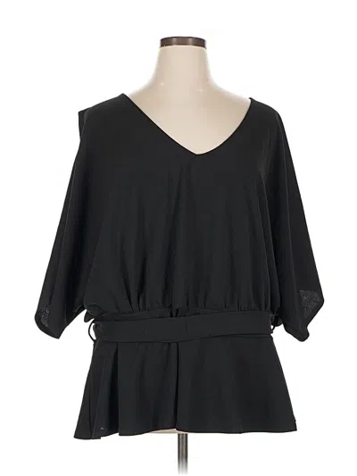 Pre-owned Simplee 3/4 Sleeve Top Black V Neck Tops