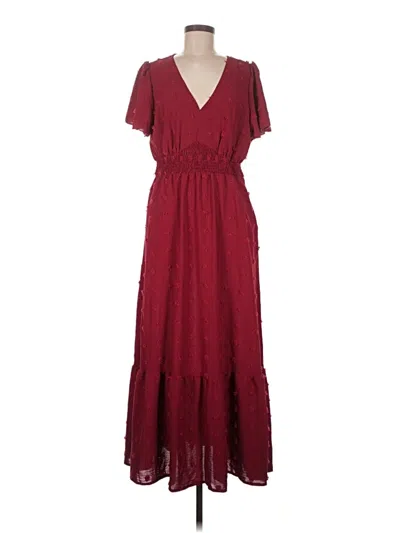 Pre-owned Simplee Casual Dress In Burgundy