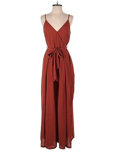 Pre-owned Simplee Jumpsuit In Burgundy