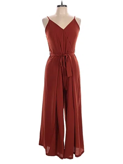 Pre-owned Simplee Jumpsuit In Burgundy