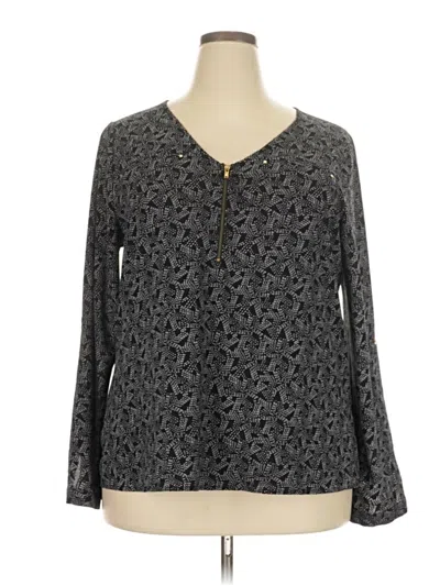 Pre-owned Simplee Long Sleeve Blouse In Gray
