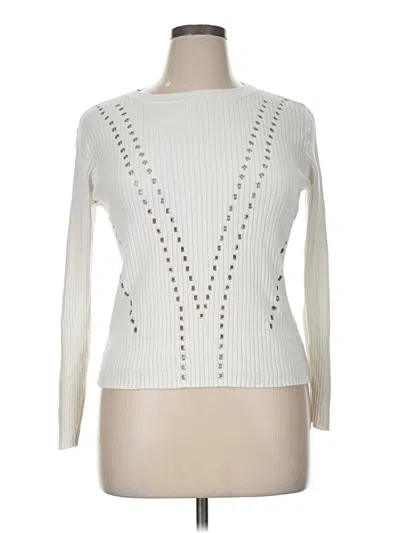 Pre-owned Simplee Long Sleeve T-shirt In White