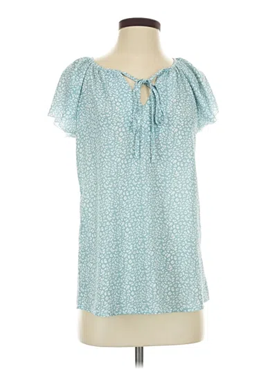 Pre-owned Simplee Short Sleeve Blouse In Teal