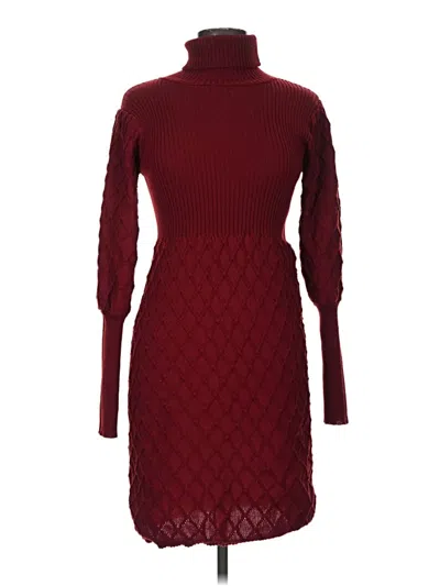 Pre-owned Simplee Turtleneck Sweater In Burgundy