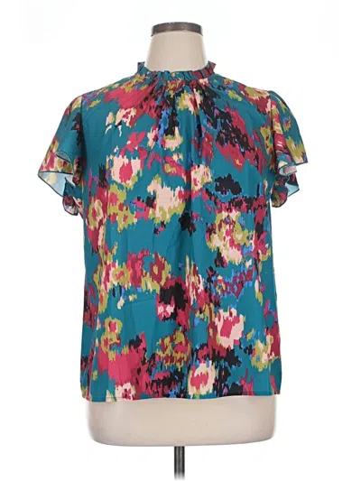 Pre-owned Simplefun Short Sleeve Blouse In Blue