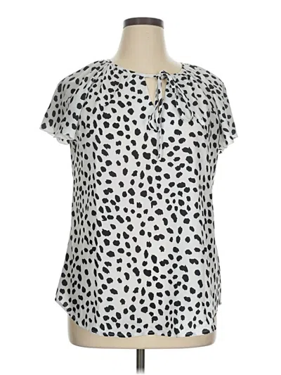 Pre-owned Simplefun Short Sleeve Blouse In Silver
