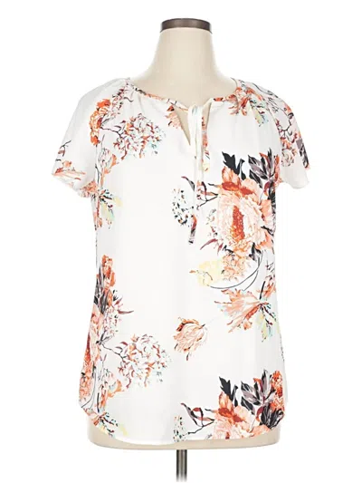 Pre-owned Simplefun Short Sleeve Blouse In White