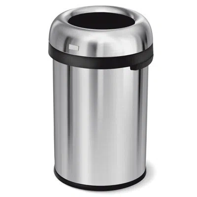 Simplehuman 115 Liter Bullet Open Top Trash Can Commercial Grade Heavy Gauge, Stainless Steel