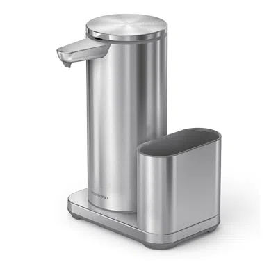 SIMPLEHUMAN 14OZ SENSOR PUMP, TOUCH-FREE HAND SOAP DISPENSER WITH SPONGE CADDY