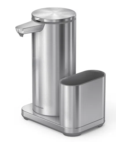 SIMPLEHUMAN 14 OZ SENSOR PUMP, TOUCH-FREE HAND SOAP DISPENSER WITH SPONGE CADDY