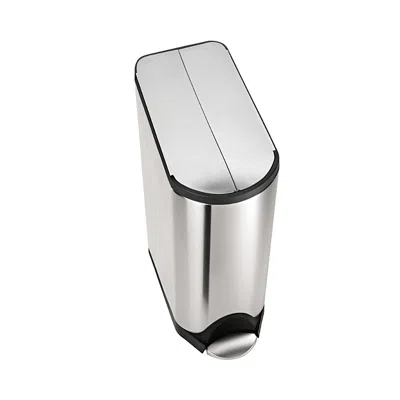 SIMPLEHUMAN 40 LITER BUTTERFLY LID RECYCLING KITCHEN TRASH CAN