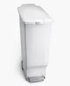 Simplehuman 40 Litre Plastic Slim Step Can In White
