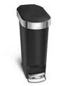 Simplehuman 40l Plastic Slim Step Can With Liner Rim In Black