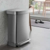 Simplehuman 45 Liter / 12 Gal Rectangular Hands-free Kitchen Step Trash Can In Brushed
