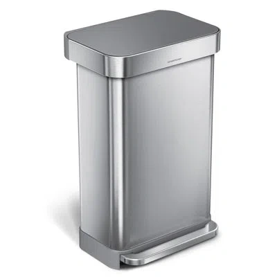 Simplehuman 45 Liter/ 12 Gallon Liter Kitchen Step Trash Can, Brushed Stainless Steel & Plastic Lid