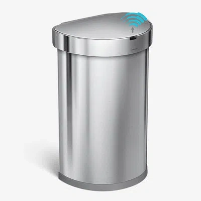 Simplehuman 45 Liter / 12 Gallon Semi-round Automatic Motion Sensor Trash Can In Brushed