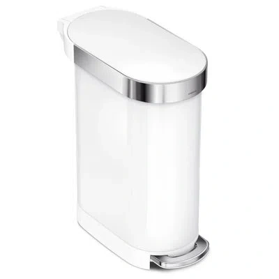 Simplehuman 45 Liter / 12 Gallon Slim Hands-free Kitchen Step Trash Can In White